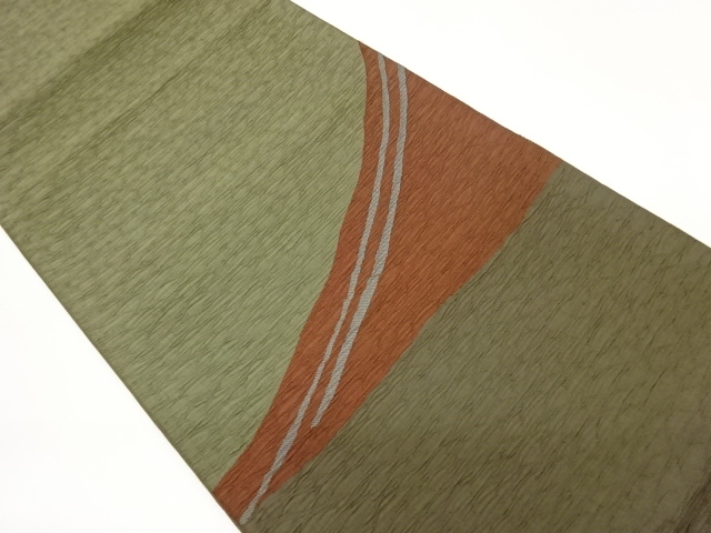 ふくれ織曲線模様織出し袋帯